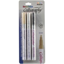 Uchida Deco Color Calligraphy Tip Paint Marker Set,Art Pens Markers