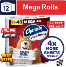 Charmin Ultra Strong Toilet Paper, 12 Mega Rolls