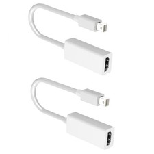 2Pcs Mini DP Thunderbolt To HDMI Cable Adapter 4K For MacBook Surface Mac iMac