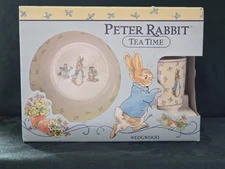 NIB - Wedgwood "Peter Rabbit Tea Time" Three (3) Piece Nursery Set