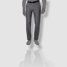 Alfani Men Gray Slim-Fit Flat-Front Suit Trousers Dress Pants 30W 30L