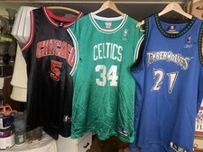 3 NBA Basketball Jerseys #21 K Garnett #34 P Pierce & #5 C Boozer Size 2 XL  HOF