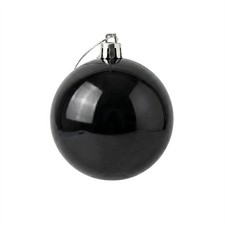 Christmas Tree Bauble Large 20cm Black Glossy Shatterproof Hanging Decoration