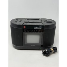 Vintage Sony Mega Watchman FD-555 B W TV AM FM Radio Cassette Boombox Tested
