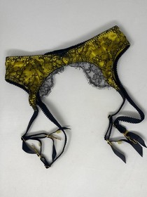 Agent Provocateur Leisa Black Mustard Suspender AP2 Small New