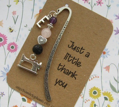Sewing Bookmark, Personalised Gemstone Diffuser Crafters Gift