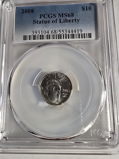 1998 W $10 Proof Statue of Liberty/Eagle 1/10 oz .9995 Platinum PCGS PR68
