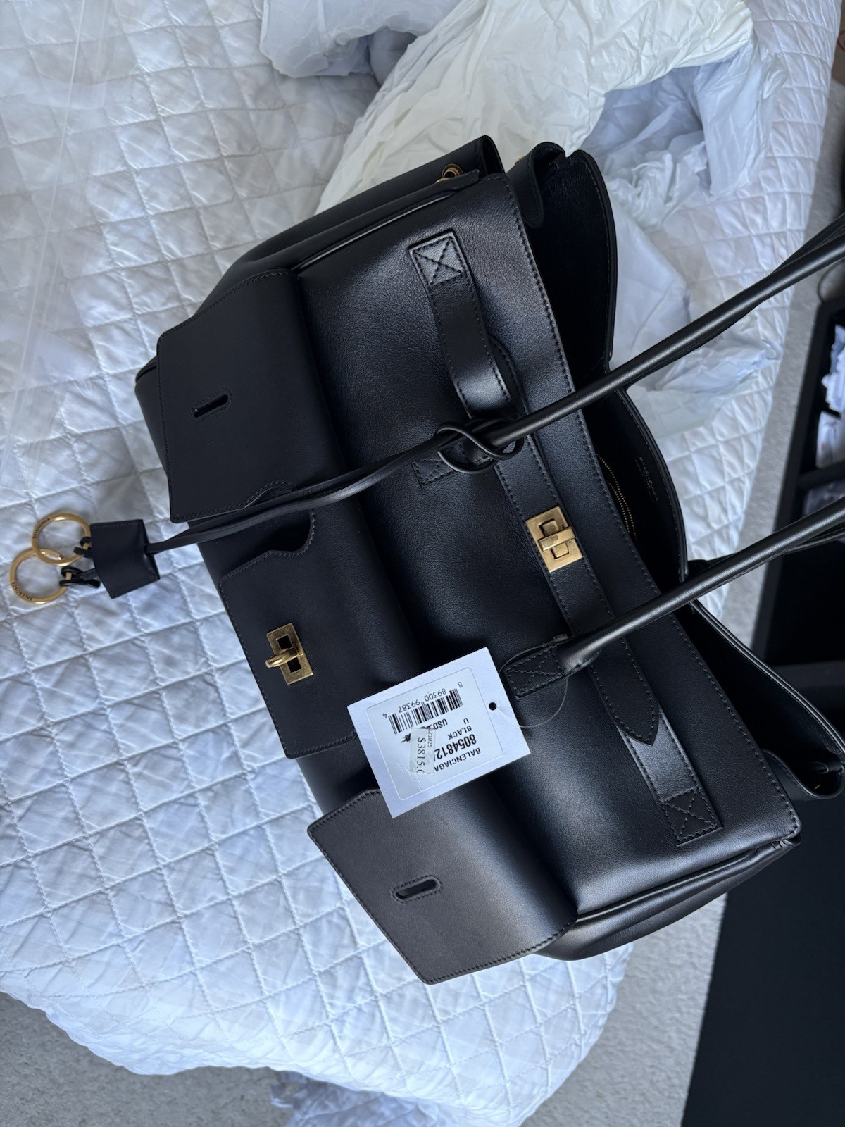 BALENCIAGA Women's Bel Air Medium Calfskin Leather Tote thumbnail 3