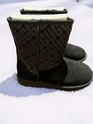 UGG Classic Short II Graphic Logo Black Suede Winter Boot Boys Size 6 — photo 2