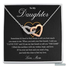 To My Daughter Necklace, Gift From Mom,Mother Daughter Birthday Keepsake Jewelry
