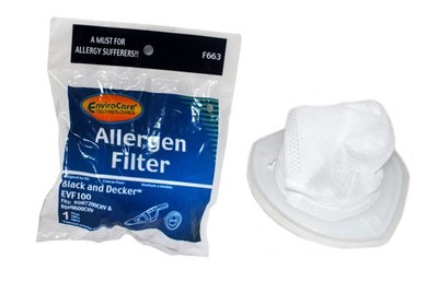 EnviroCare Filter Passt Schwarz & Decker EVF100 Handstaubsauger F663