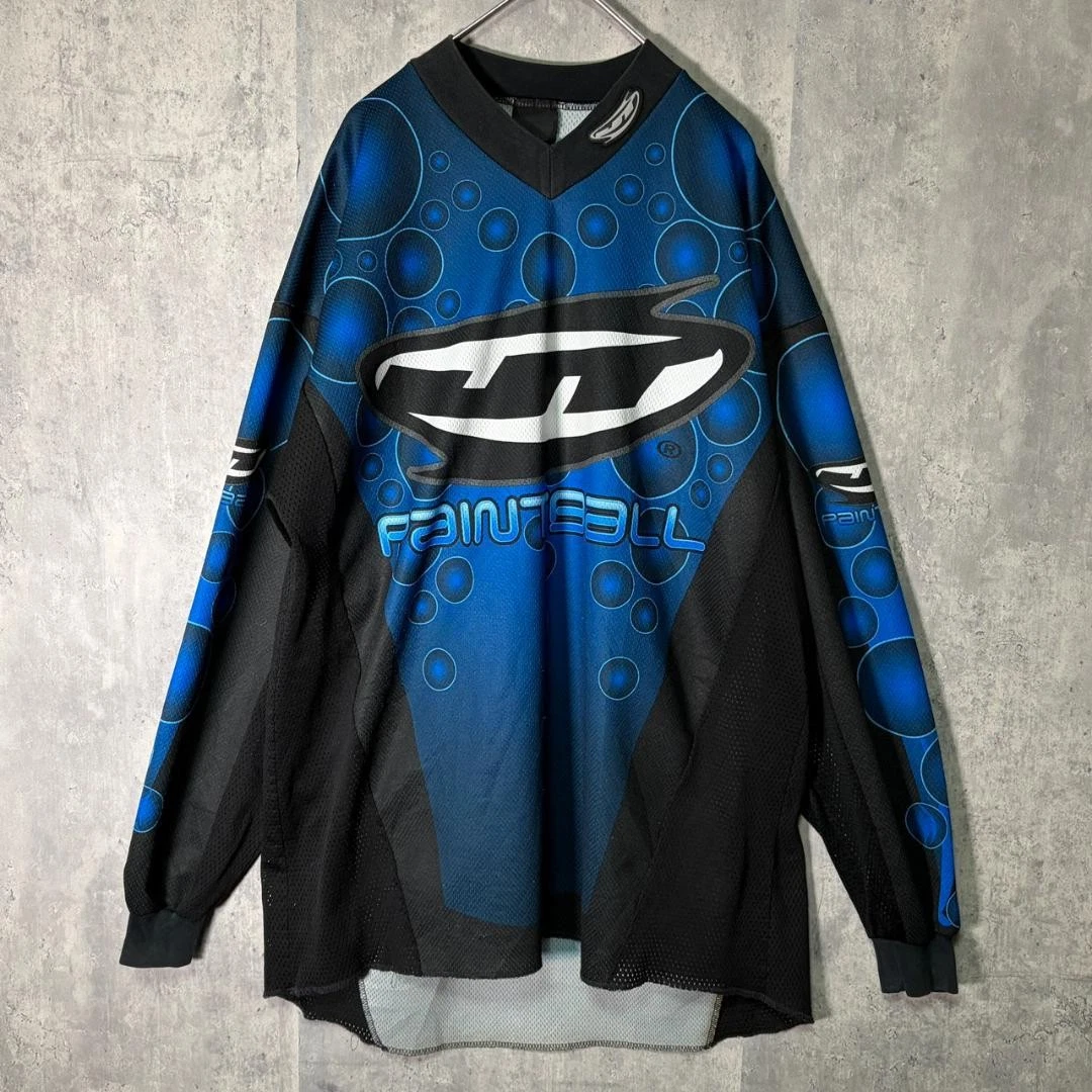 Chemise Paintball Vintage JT Racing Homme, Taille XL, Logo Noir/bleu, Manches Longues En Maille