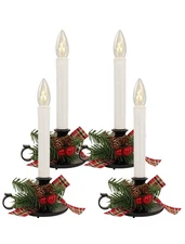 Enchanting LED Window Candles, 4 Pack Taper Candles with Built-in Timer, 10.5...