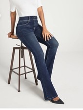 Betabrand 4-Pocket Jeans Sz Large Boot Cut Flare Yoga Denim Pull on Pants