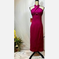 BHLDN Remy Twist Halter Cutout Midi Dress Purple Medium