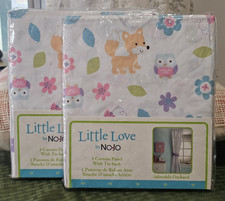 Little Love NoJo Adorable Orchard 2 Curtain Panels Lavendar Ties 41 63" Each NEW