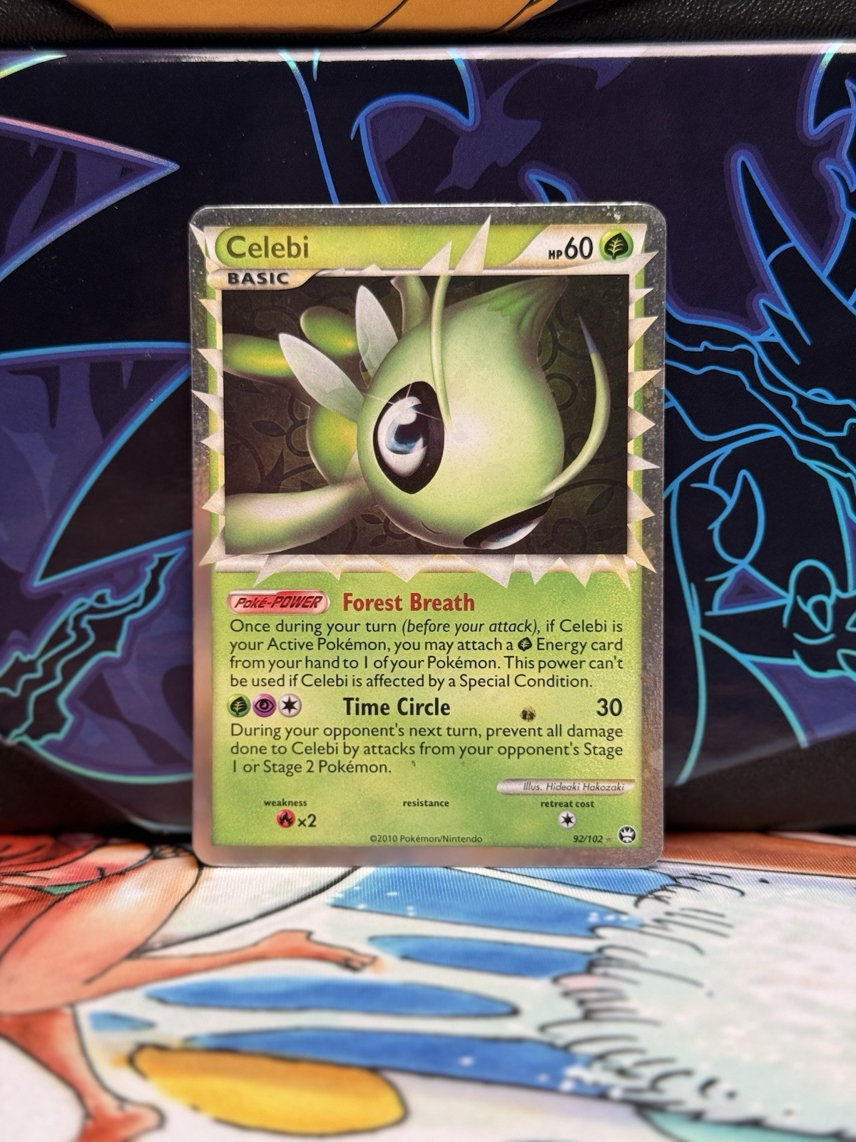 Celebi 92/102 Pokemon Triumphant Holo Rare Card Moderately Played