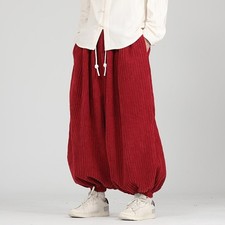 Pantalons Large En Velours Côtelé Pour Hommes, Taille Élastique, Coupe Ample