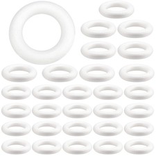 30 Pack Foam Wreath Forms 5.7 x 1 Inch Wreath Foam Circle Ring White Polystyr...