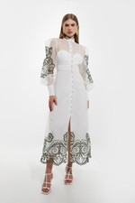 Karen Millen Maxi Dress UK8 in Cream RRP £229