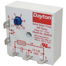 Single Function Encapsulated Timing Relay, Square, Off Delay, 1 Functions 125V
