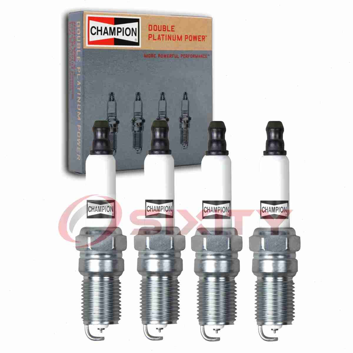 4 pc Champion Double Platinum Spark Plugs for 1983-1985 Ford LTD 2.3L L4 xo