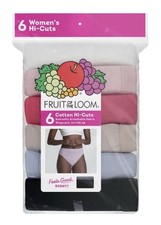 6-Pack FRUIT OF THE LOOM Women  s Size 10/3XL Cotton Hi-Cuts Briefs Eversoft