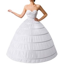 6-Hoop Full A-Line Hoop Skirt Petticoat Underskirt for Women  Crinoline Slip...