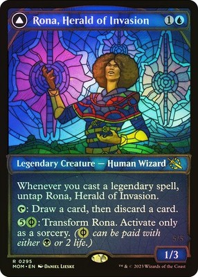 MTG FOIL Rona, Herald of Invasion // Rona, Tolarian Obliterator  - March of the
