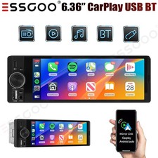6.36" Single Din Car Stereo Wireless CarPlay Android Auto Radio MP5 FM Bluetooth