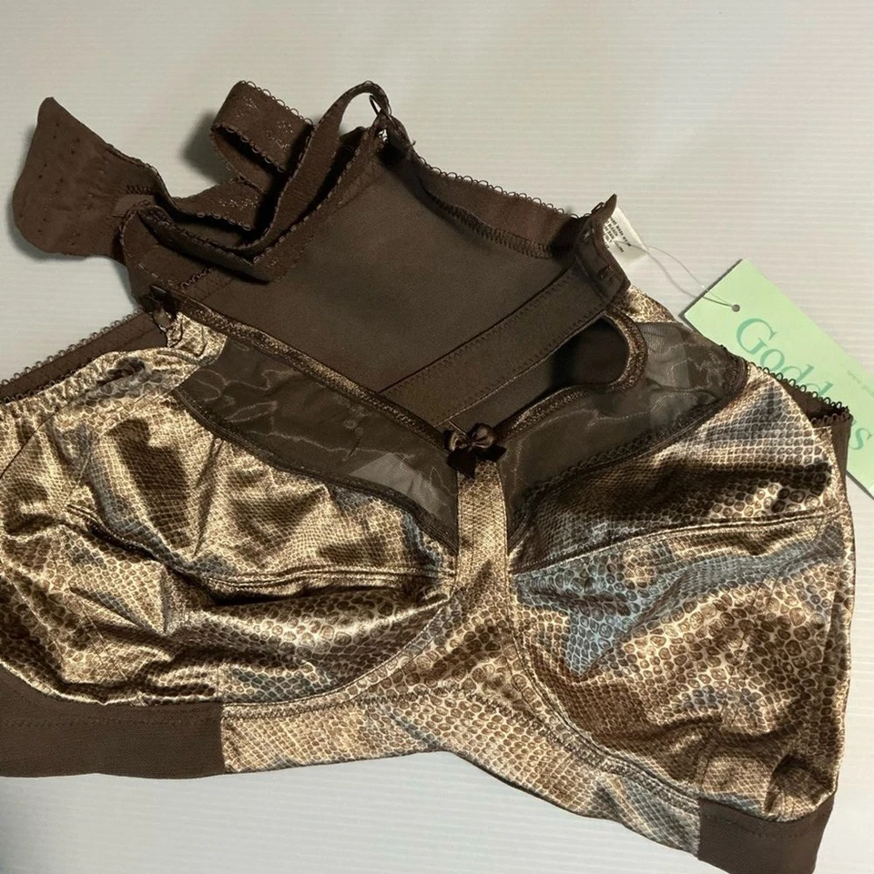 Lencería Goddess marrón brillante y dorada 50B Foto 3 de 4