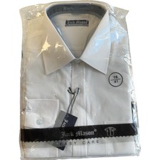 Jack Mason Easy Care Men's Formal Shirt White Size 16 41cm Collar 5144