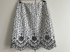 Oscar De La Renta White & Black fringe ribbon skirt - 4 US/ 8 UK - New