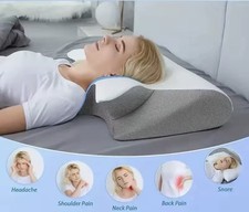 Ergonomic Memory Foam Neck Pillow Cervical Spine Support Sleep Pain Relief Anti