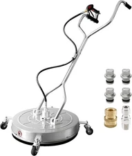 JANZ 24'' Pressure Washer Surface Cleaner with 4 Wheels,Dual 24 Inch, silver 