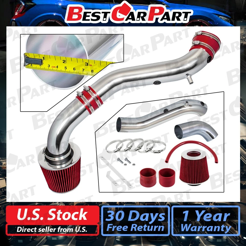 BCP RED 04-09 Durango 3.7L 4.7L 5.7L Kit de inducción de admisión de aire frío + filtro Foto 2 de 4