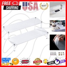 Acrylic Clear 2-Tier Riser Display Shelf for Figures, Desserts Holder, Collec...