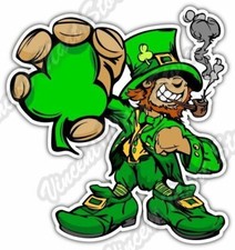 Irish Ireland Shamrock Clover Gold Luck Car Bumper Vinyl Sticker Decal 3.9"X5"