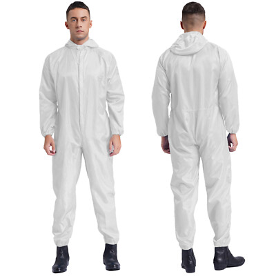 Men Women Jumpsuit Breathable Overall Workshop Coveralls Worker Suit Hoodie