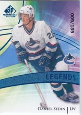 20/21 SP GAME USED..DANIEL SEDIN..BLUE BURST..LEGEND../135..CARD # 116..CANUCKS