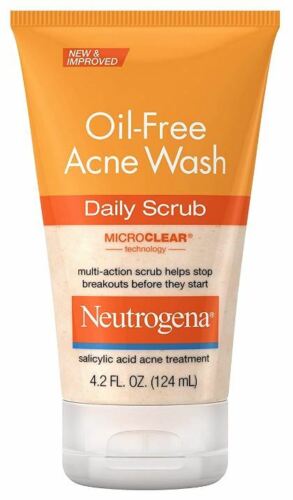 Neutrogena Oil-Free Acne Face Wash Daily Scrub 4.2 Fl Oz - YOUR CHOICE  - Afbeelding 1 van 16