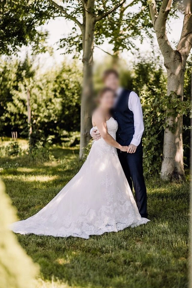 Traumhaftes Brautkleid Tanya von MS Moda Weiß/Rose in M/40 - Bild 3 von 4