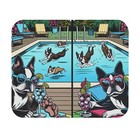 Mouse Pad (Rectangle) Boston Terriers at the Swimming Pool Design 4
