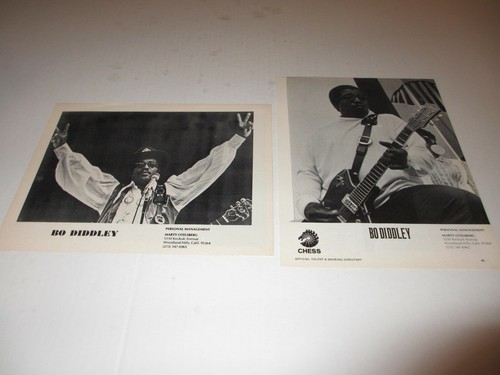 BO DIDDLEY original 8x11 magazine ad LOT of 2 RARE 1971-1974