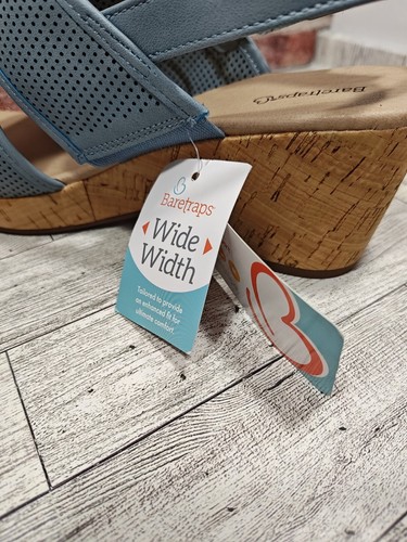 Baretraps ABIA Blue Wedge Sandals Women's Size 9 Wide New With Tags - Picture 5 of 9