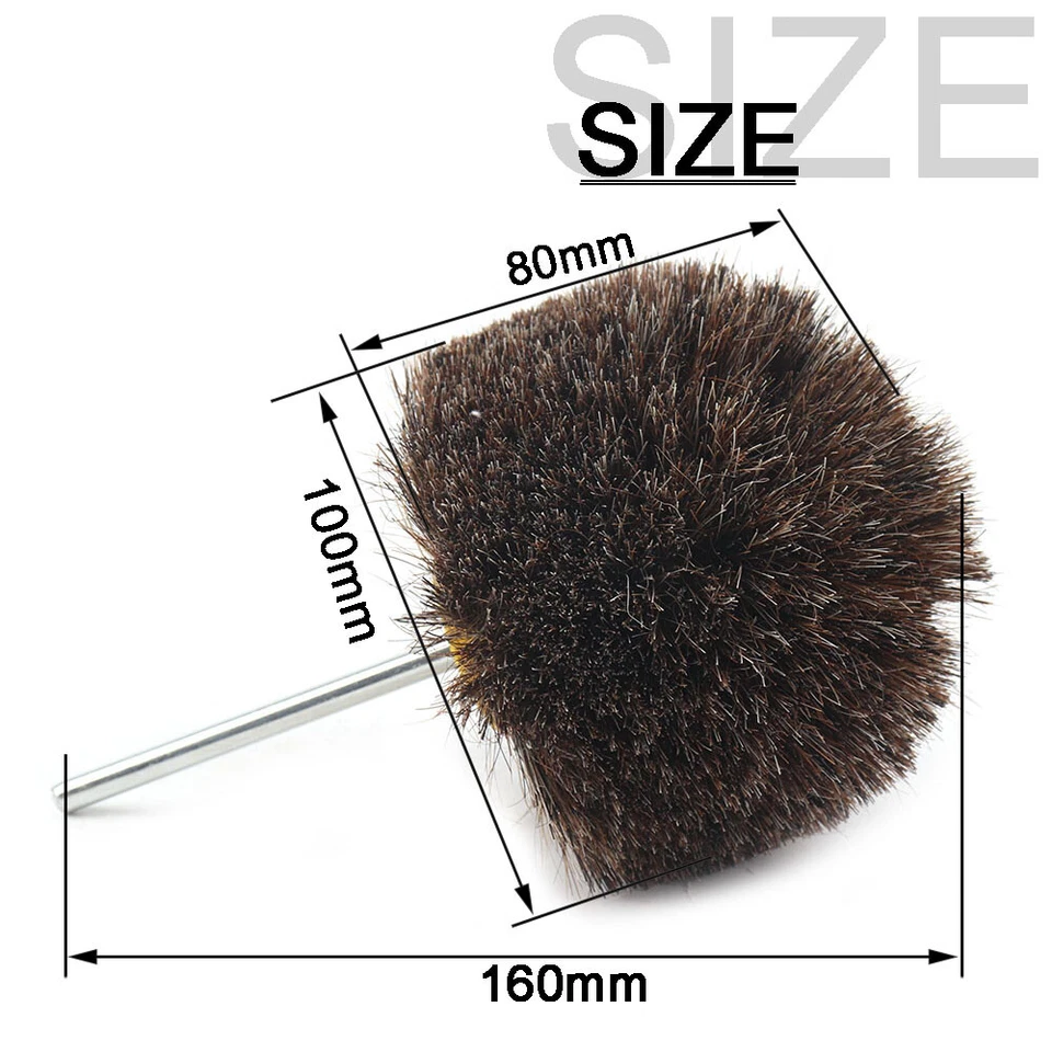 4" Horsehair Polishing Wheel Buffing Brush with Ball Head Wood Metal Rotary Tool - Image 2 of 4