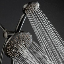 AquaDance Multi-Setting Oil Rubbed Bronze Rainfall Shower Head Combo 6 FT Hose