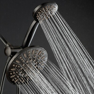 AquaDance Multi-Setting Oil Rubbed Bronze Rainfall Shower Head Combo   6 FT Hose