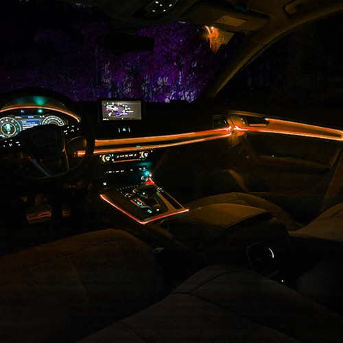 6.56FT Orange LED EL Wire Light Strip Car Atmosphere Glow Neon Decor Lamp - Picture 8 of 13