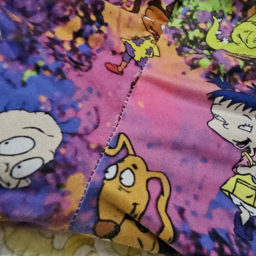 Girl’s Novelty Print Bell Bottom Pants Tie Dye Rugrats All Over Print 6XL FLAWS - Picture 4 of 9